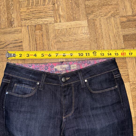 Vintage Paige Jeans Denim Womens 27 Dark Wash Blue Skyline Straight Leg - Picture 3 of 8